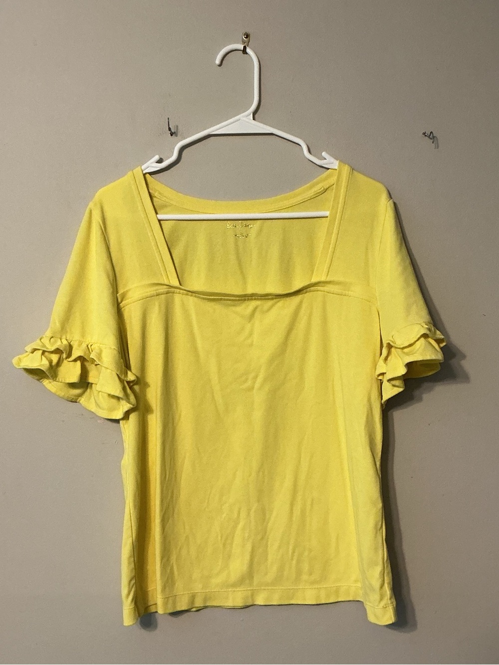 Lilly Pulitzer Sunlit Square-Neck Ruffle Sleeve Top